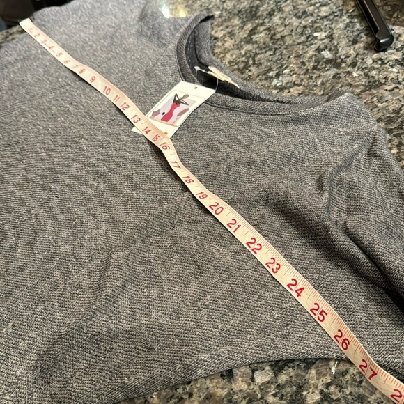 Zenana Outfitters gray long sleeve lightweight cropped top NWT L - Picture 8 of 11
